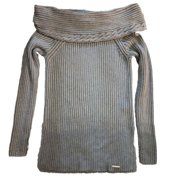 Michael Michael Kors Women Sweater Medium Pullover Off Shoulder Cowl Neck Ribbed - Picture 6 of 12